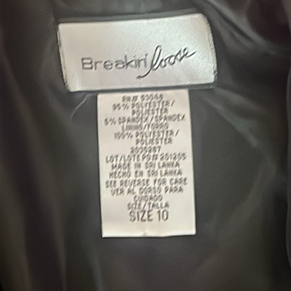 Breakin Loose size 10 long black coat has stretch nice lightweight material EUC - Picture 2 of 5